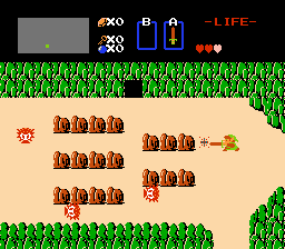screenshot from the Legend of Zelda NES game